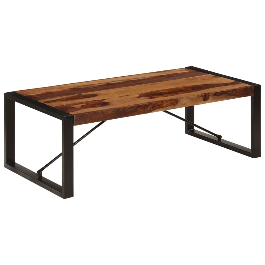 Industrial Coffee Table Solid Sheesham Wood with Metal Legs P99221