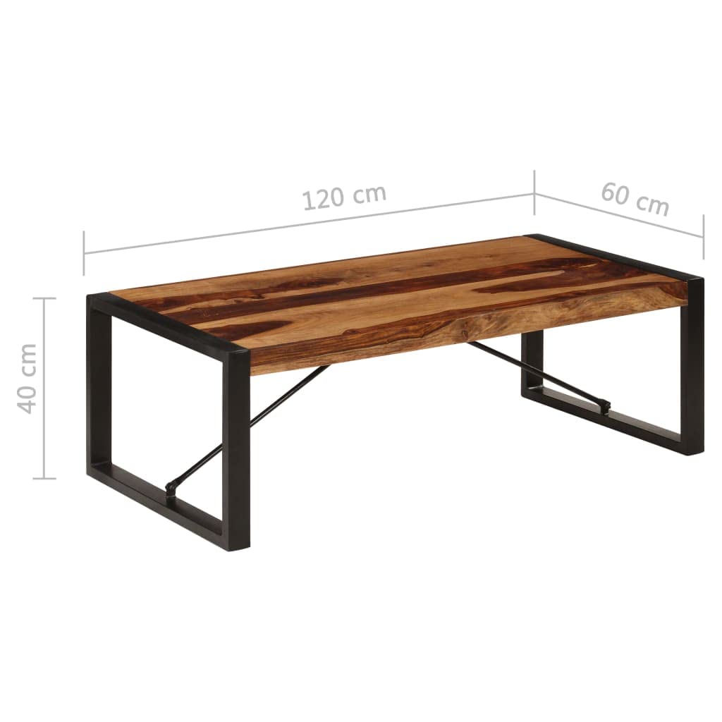 Industrial Coffee Table Solid Sheesham Wood with Metal Legs P99221