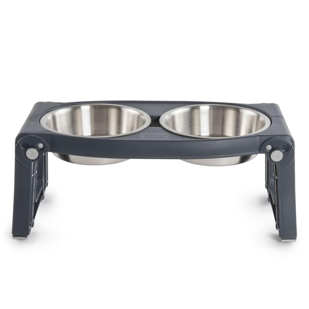 Adjustable Height Double Pet Feeder with Stainless Steel Bowls Y8166