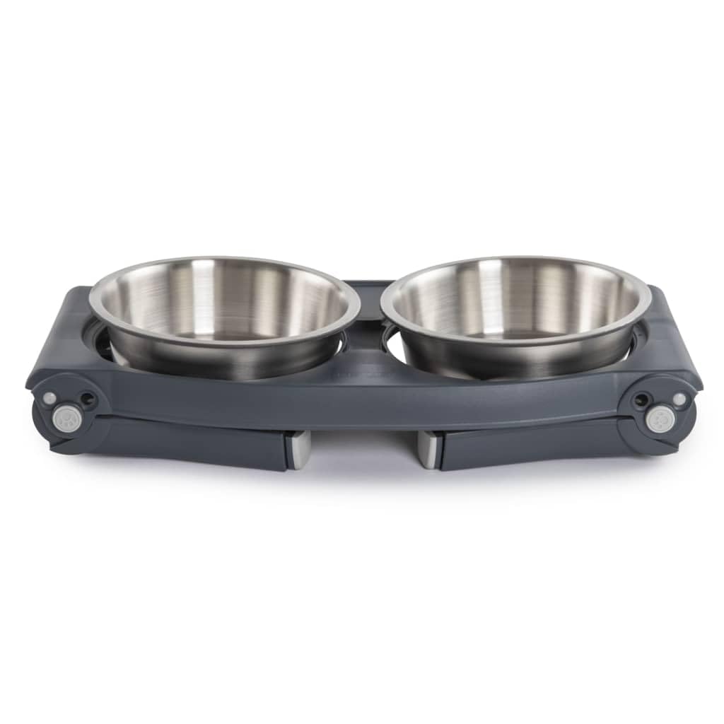 Adjustable Height Double Pet Feeder with Stainless Steel Bowls Y8166