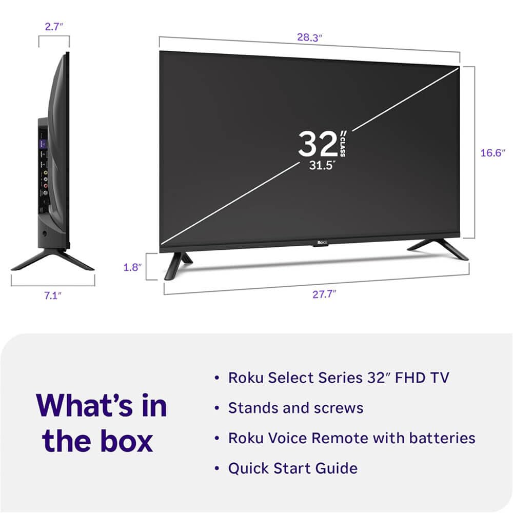32" 1080p FHD LED Smart TV with HDMI Cable X786