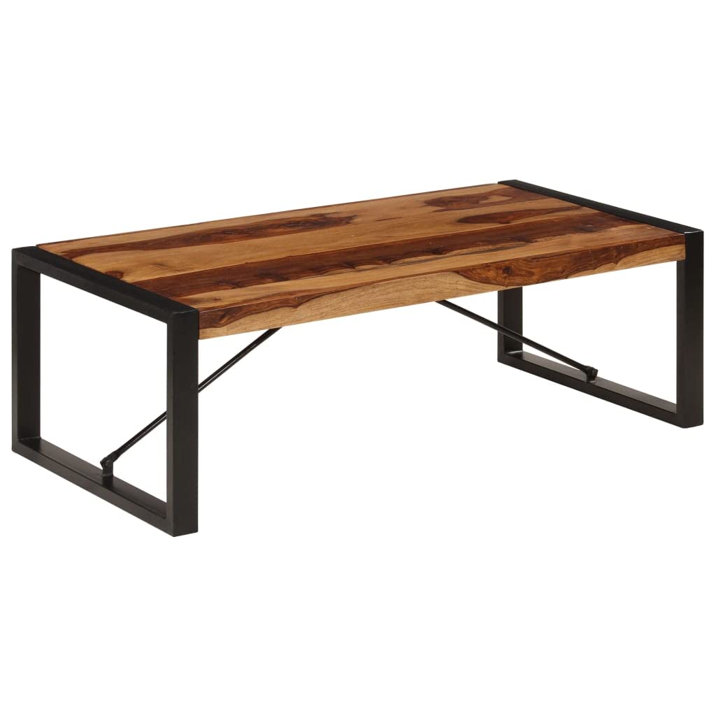 Industrial Coffee Table Solid Sheesham Wood with Metal Legs P99221