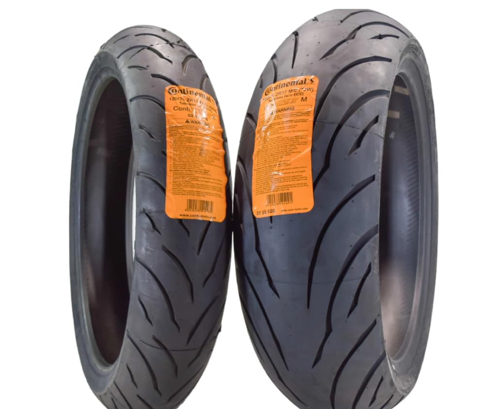 120/70ZR17 Front and 180/55ZR17 Rear Sport Touring Motorcycle Tires 2 Pack U53134