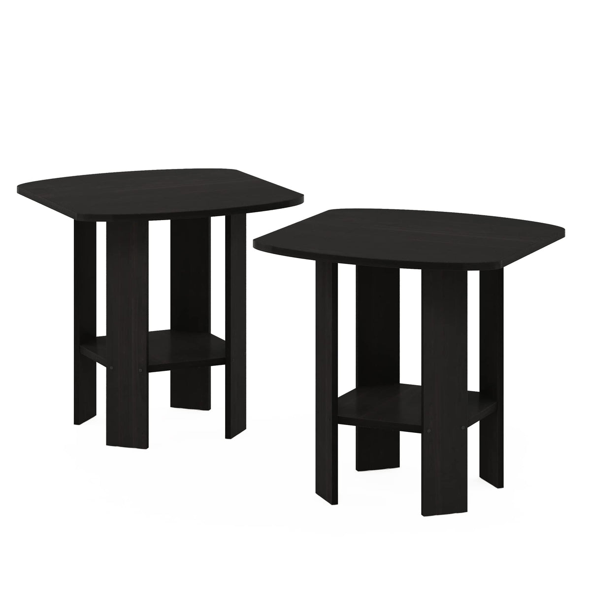 Set of 2 Espresso 2-Tier Side Table L894
