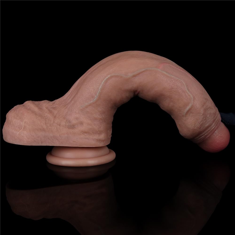 8.5" Realistic Uncut Dual Density Silicone Dildo with Suction Cup I63264