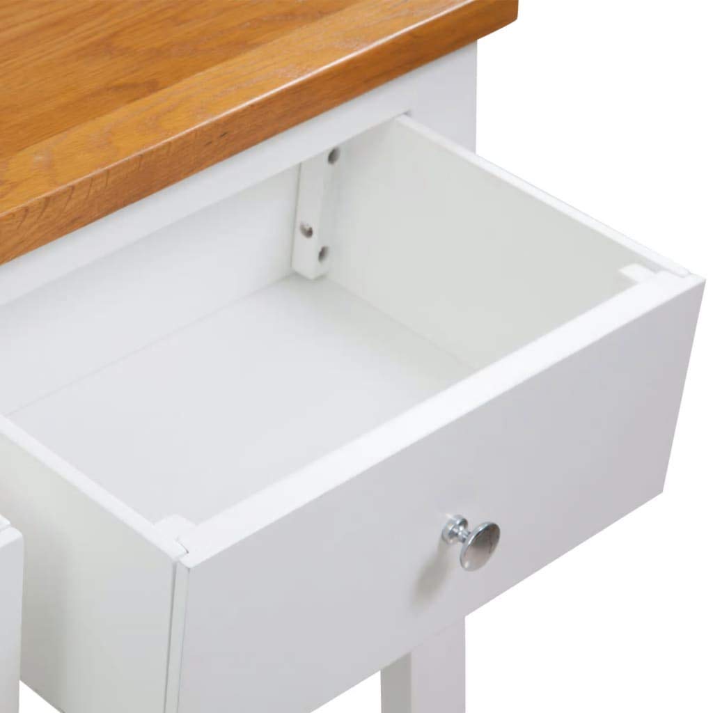 Solid Oak Wood Console Table with 2 Drawers and 1 Shelf G410