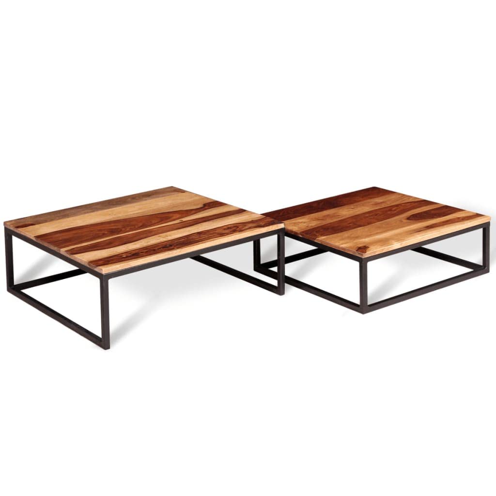 2 Piece Square Wood Nesting Coffee Table Set D70753