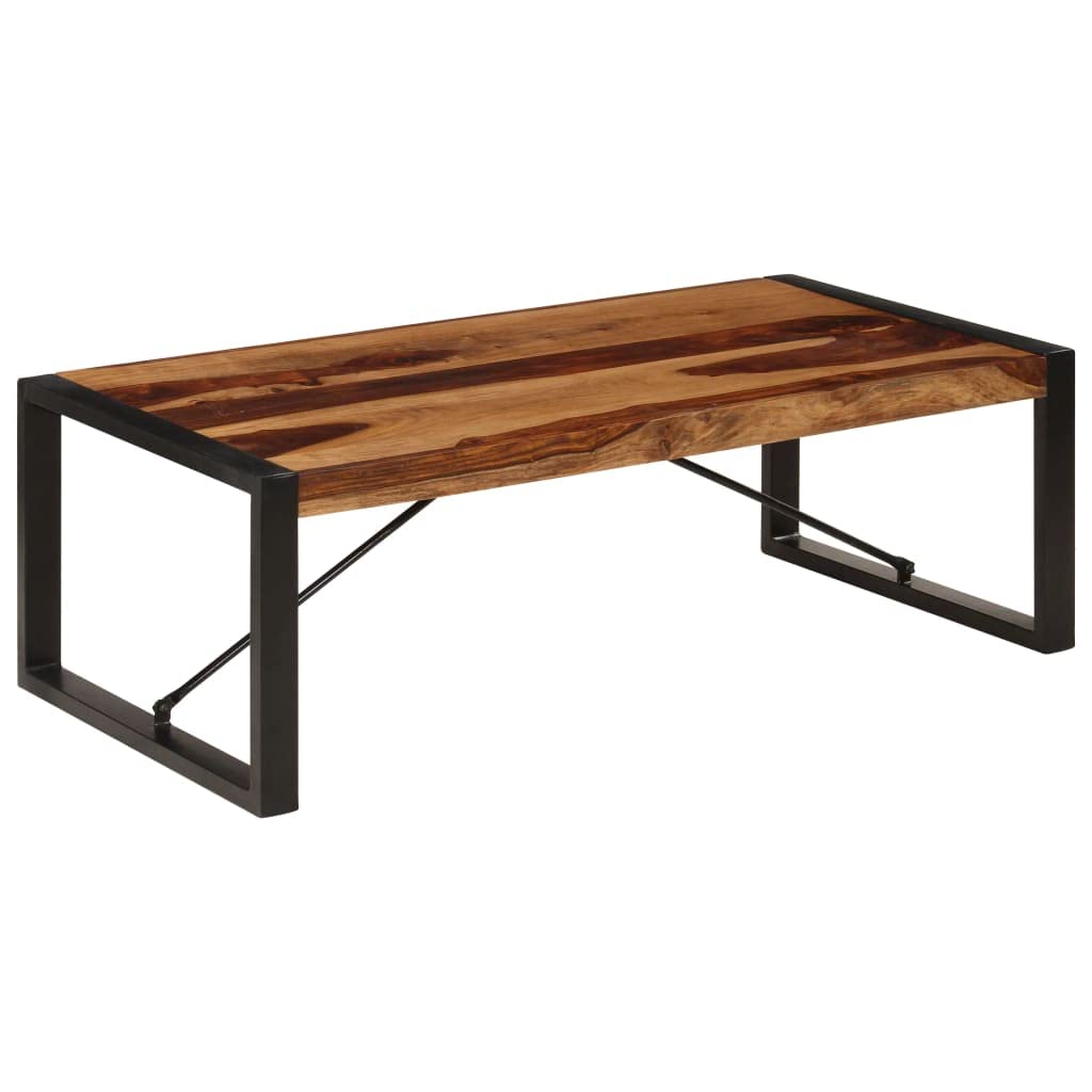 Industrial Coffee Table Solid Sheesham Wood with Metal Legs P99221