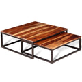 2 Piece Square Wood Nesting Coffee Table Set D70753
