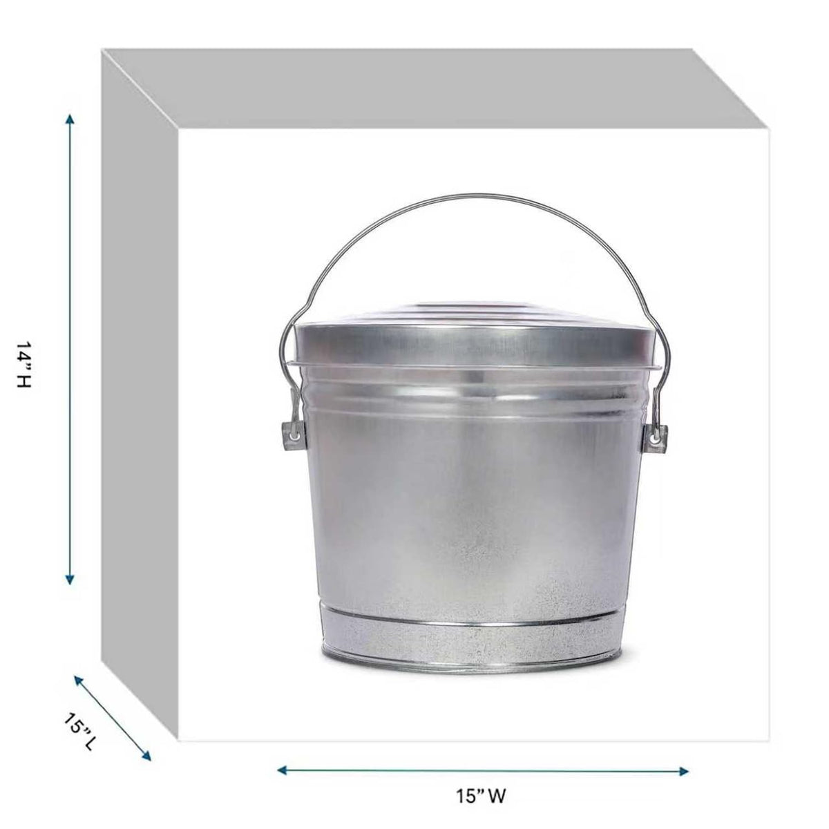 6-Gallon Galvanized Steel Locking Lid Trash Can U3208