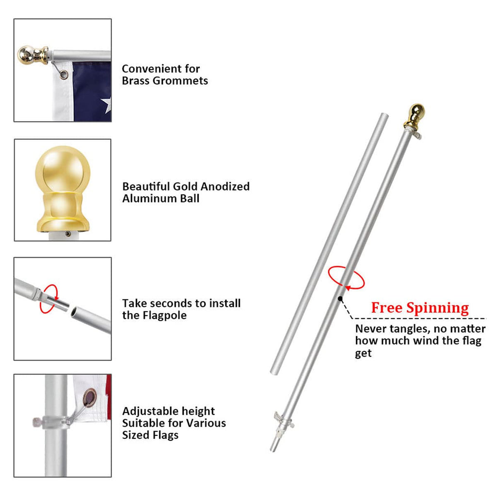 6ft Outdoor Flagpole Y46802