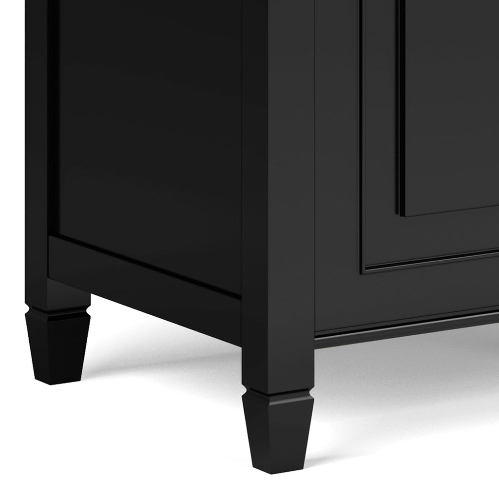 Black Solid Wood Trunk Bench N1491