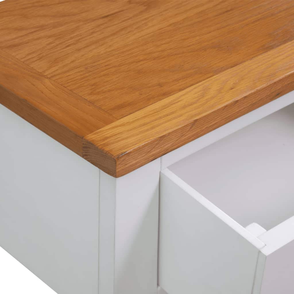 Solid Oak Wood Console Table with 2 Drawers and 1 Shelf G410