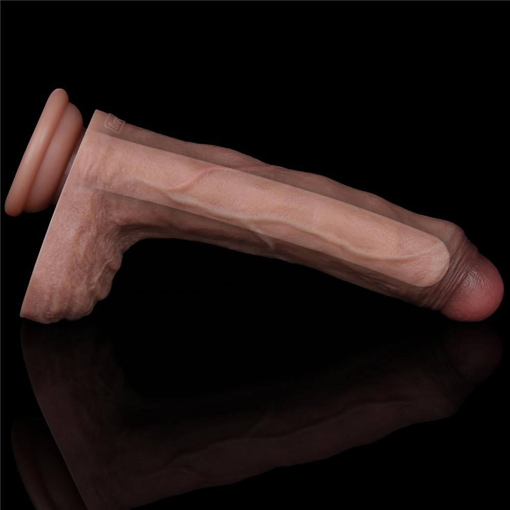 8.5" Realistic Uncut Dual Density Silicone Dildo with Suction Cup I63264