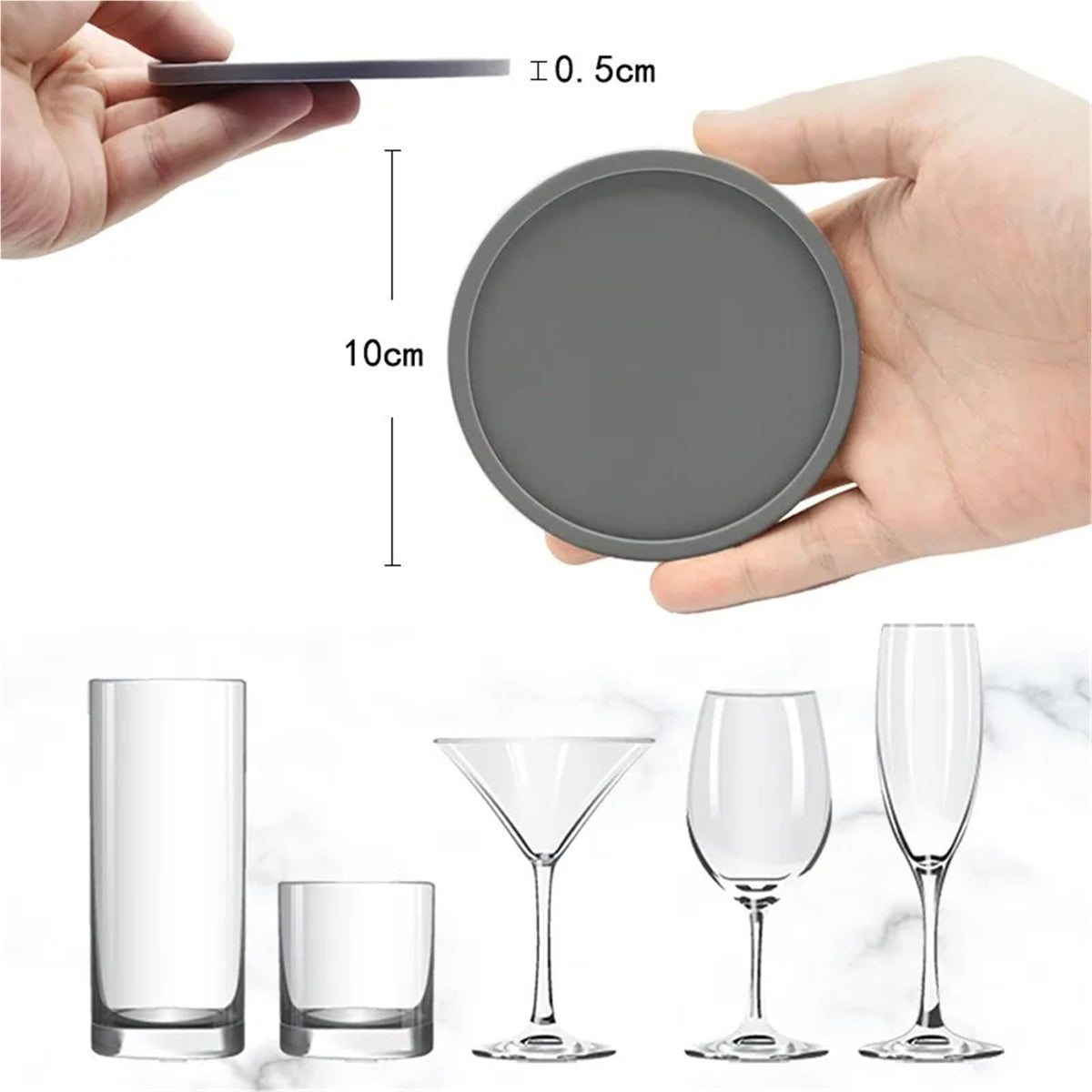 32 Pc Black Silicone Coasters C1856