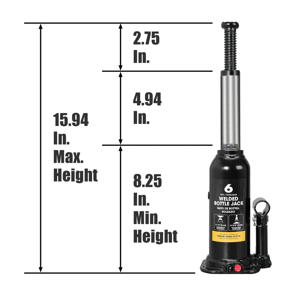 6 Ton Hydraulic Welded Bottle Jack W75356