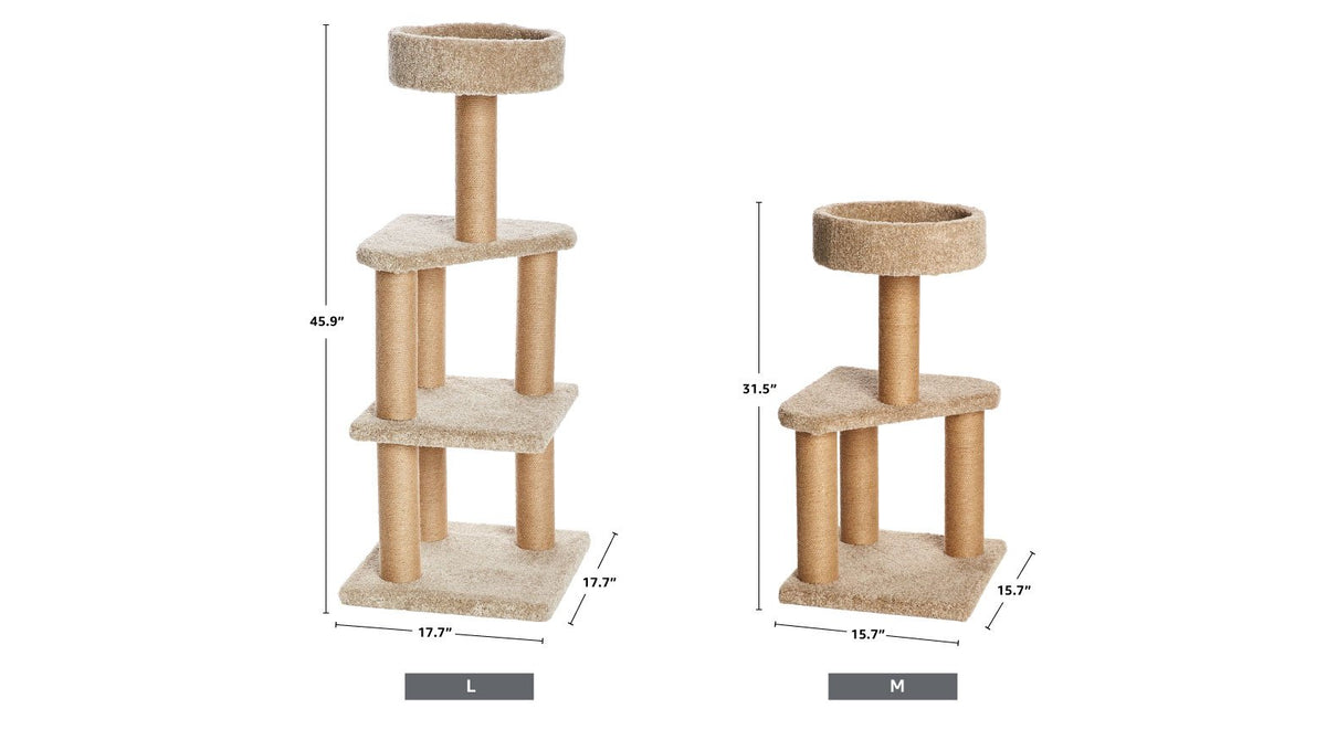 Beige Multi-Level Cat Tree Tower with Scratching Posts P36922
