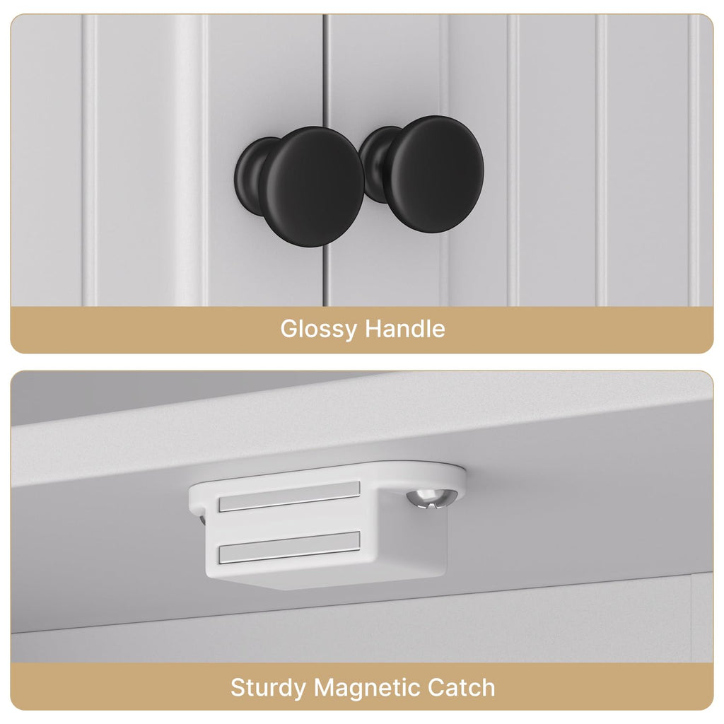Over The Toilet Storage Cabinet with Five Doors White L603667