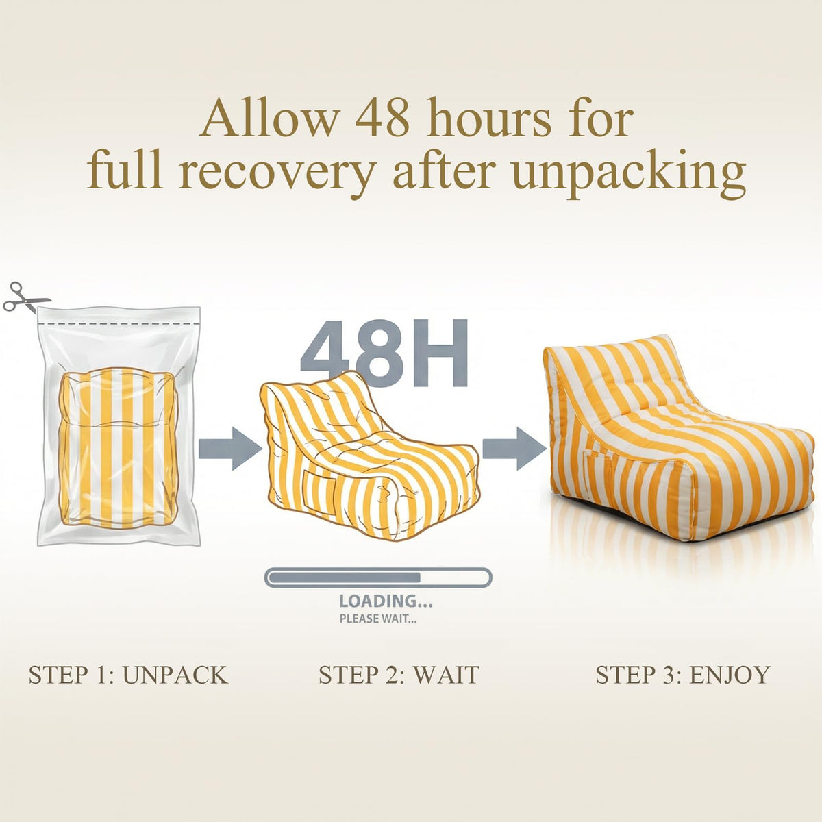 Yellow Memory Foam Bean Bag Chair T44638