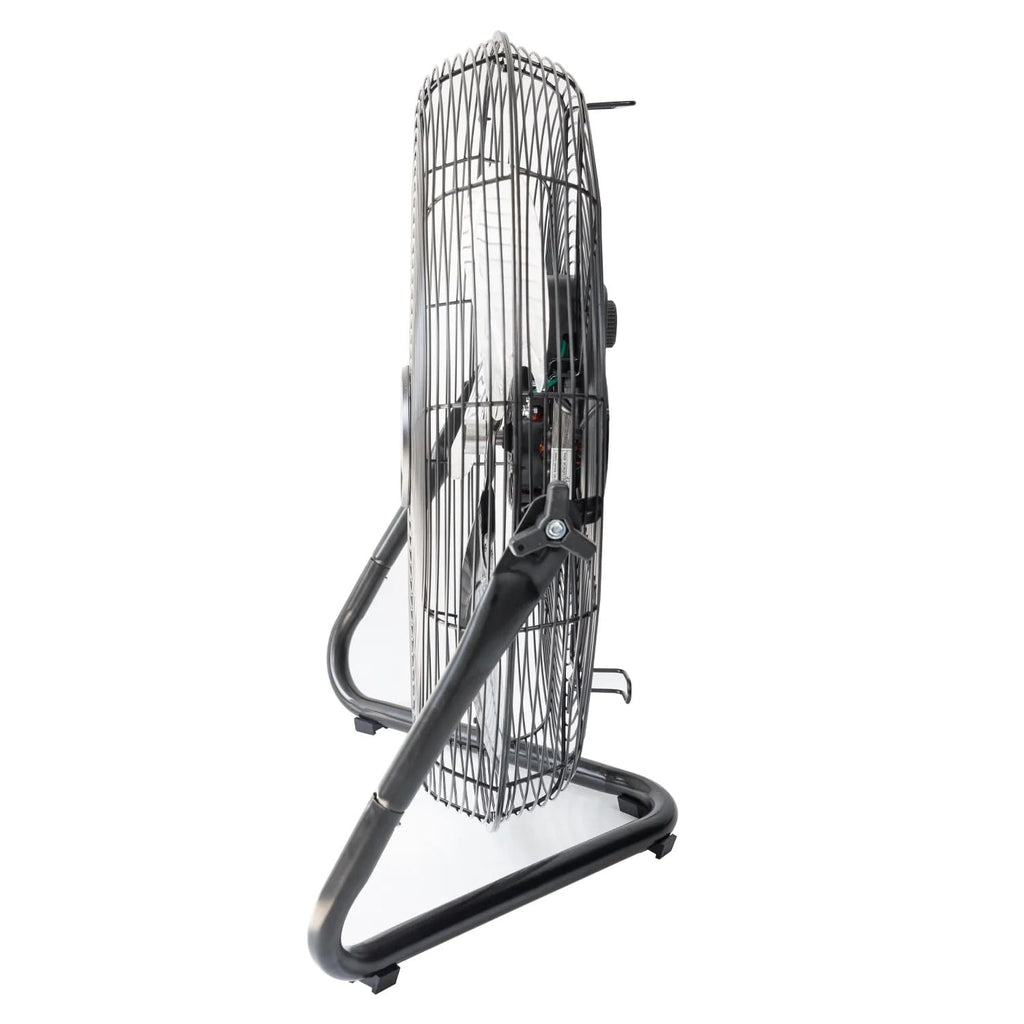 20" 3-Speed Tiltable Black Steel Floor Fan B5674