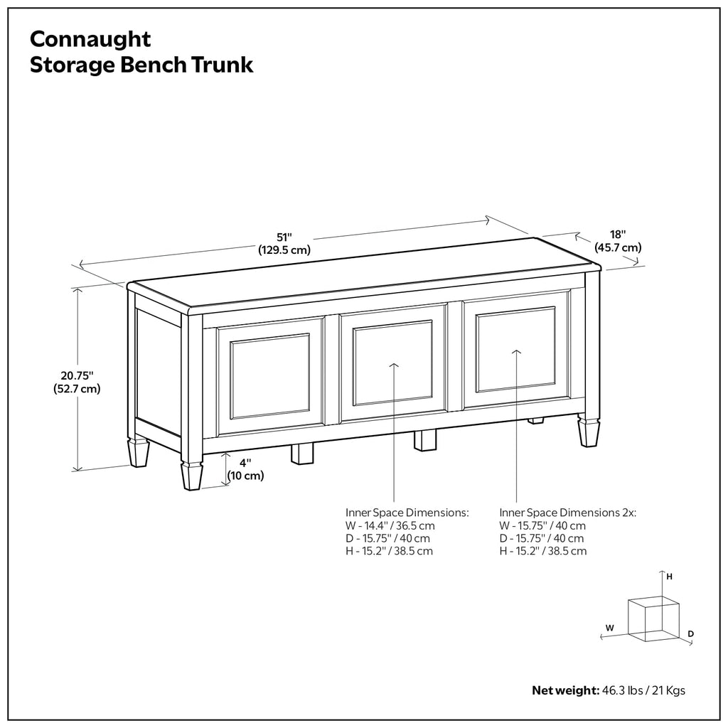 Black Solid Wood Trunk Bench N1491