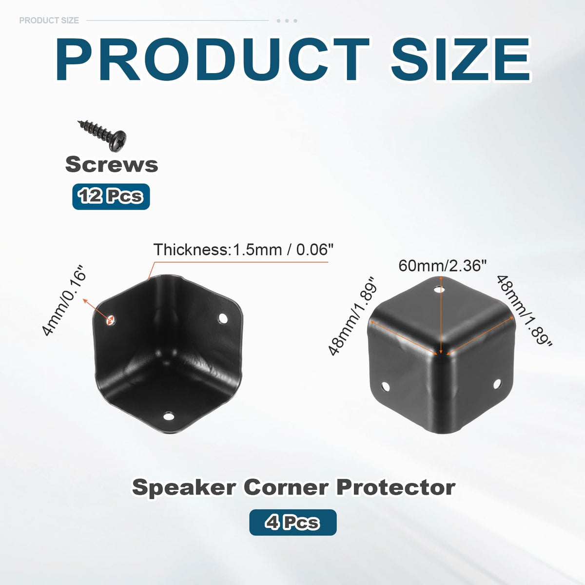 4 Pcs Metal Speaker Cabinet Corners Protector E62706