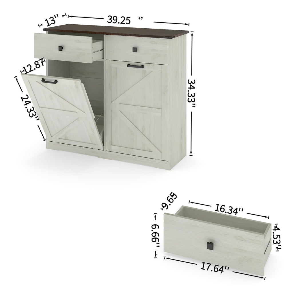 Double Tilt Out Trash Cabinet with Hideaway Drawer N77784
