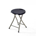18 Inch Portable Folding Stool with Handle, Round Plastic 500lbs Capacity Black V584499