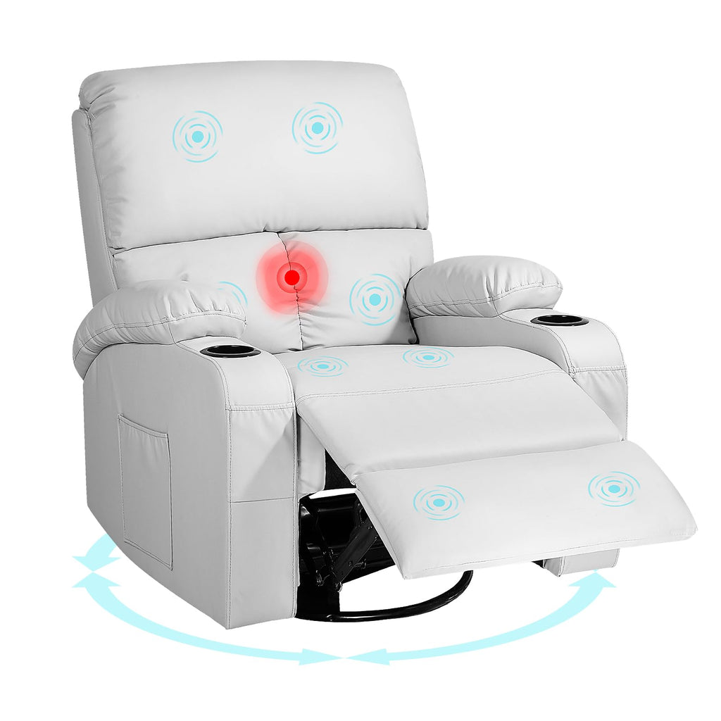 Grey Massage Rocking Recliner Chair with Heat and USB O7087