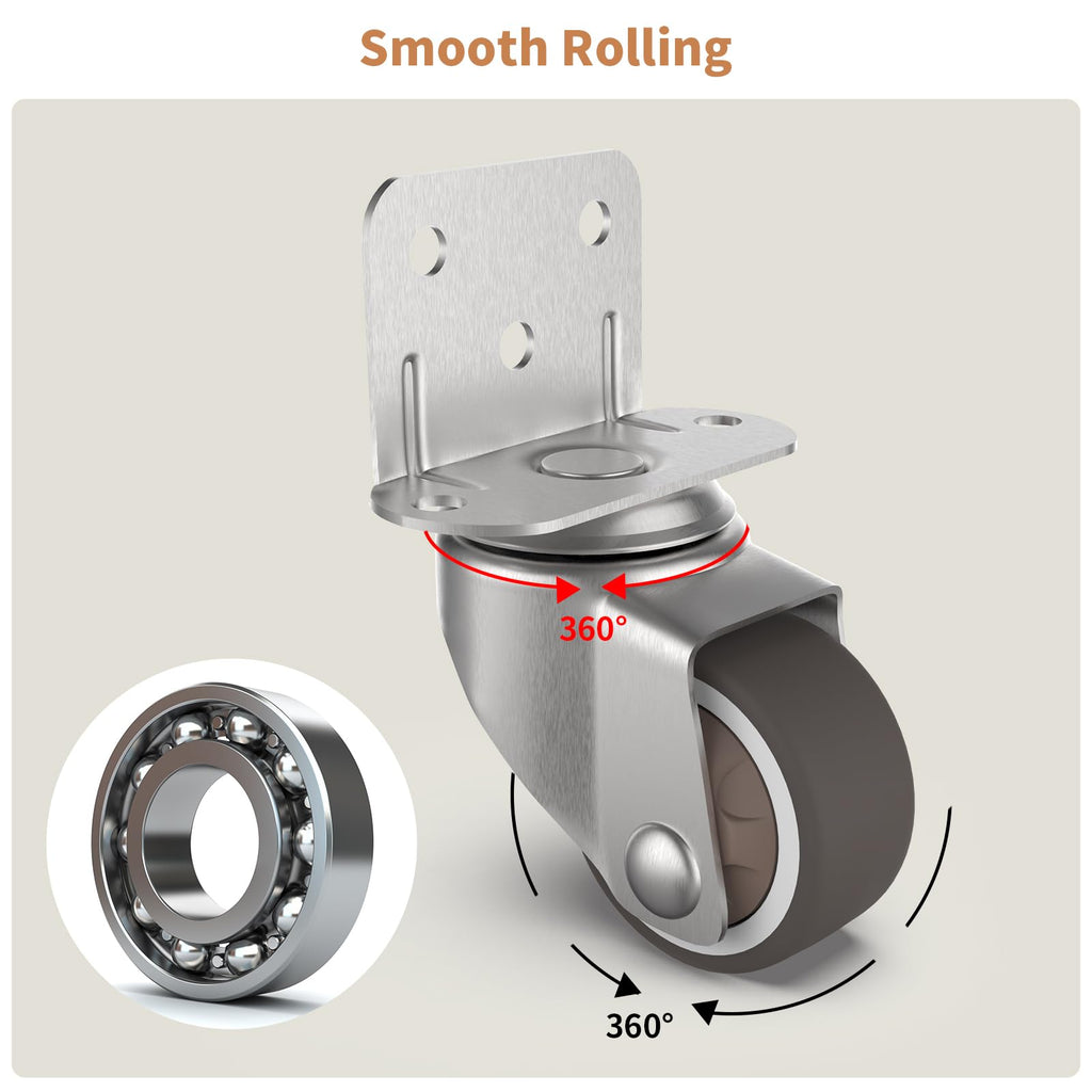 1" Swivel Plate Casters, 4 Pcs Q243