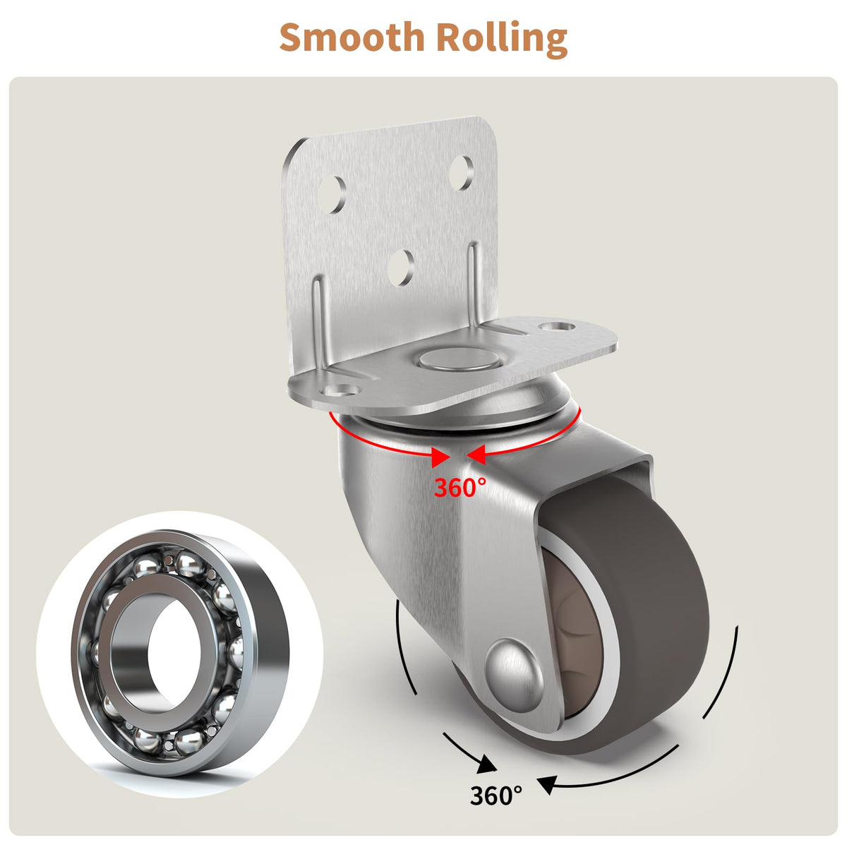 1" Swivel Plate Casters, 4 Pcs Q243