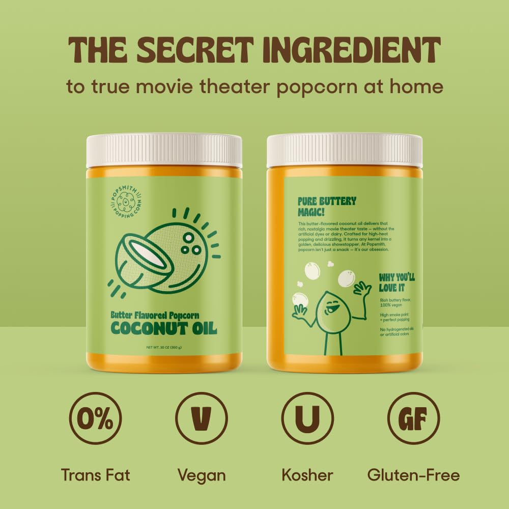 Butter Flavored Coconut Oil Popcorn Popping Oil 30oz I33448