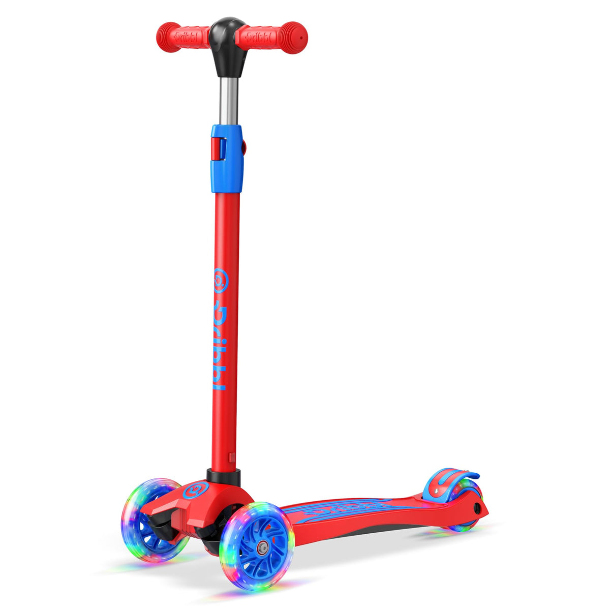3-Wheel Kids Scooter Adjustable Height Anti-Slip Deck Red and Blue V470