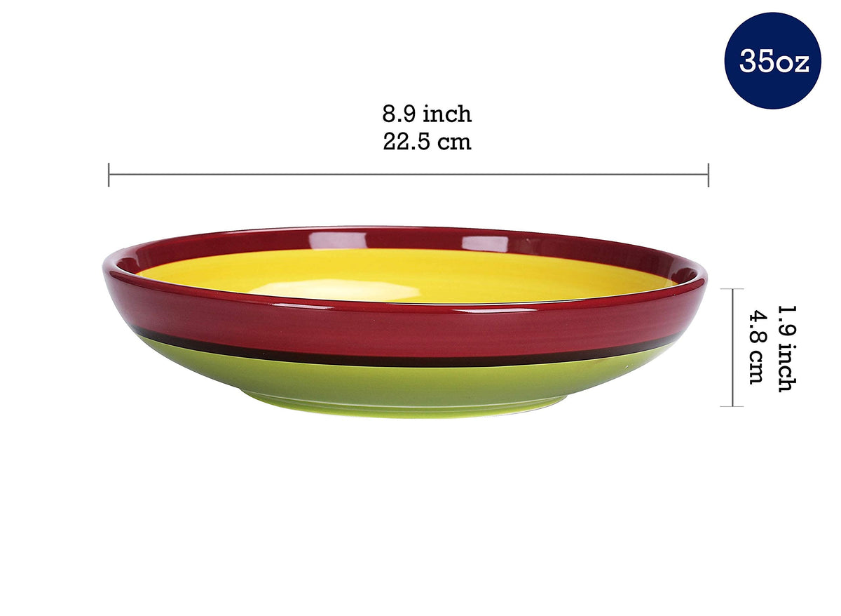 Ceramic Pasta Bowl Set of 9, Microwave & Dishwasher Safe Y388414