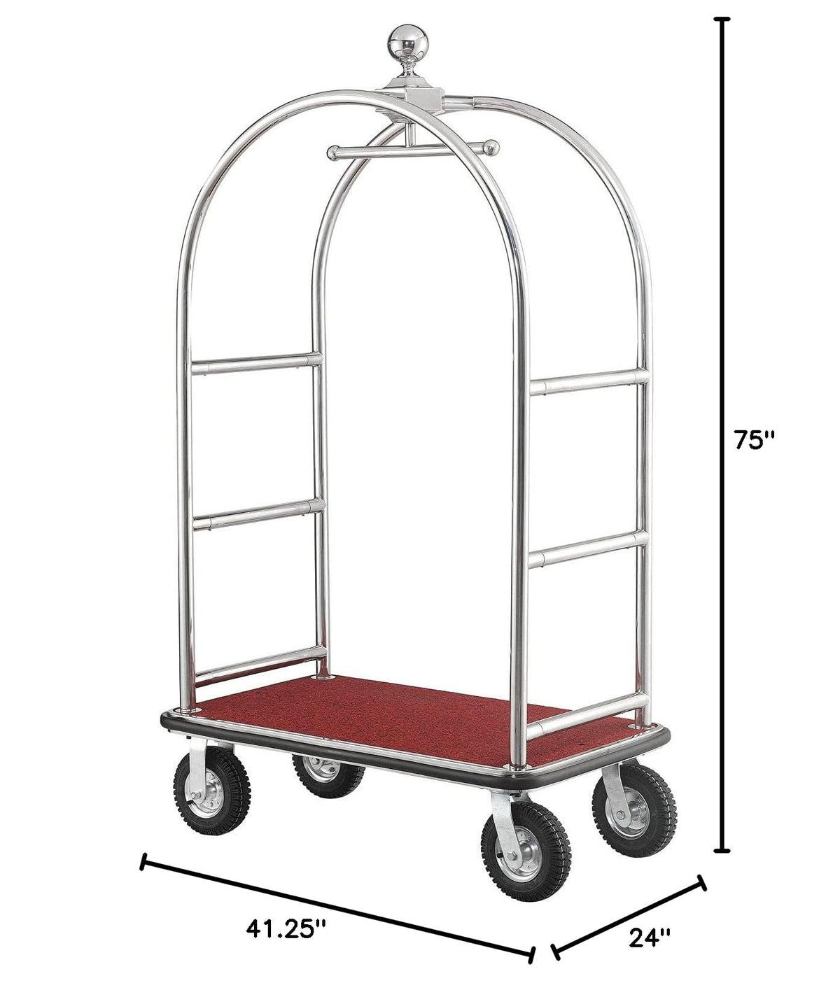 Silver Stainless Steel Bellman Cart D8365