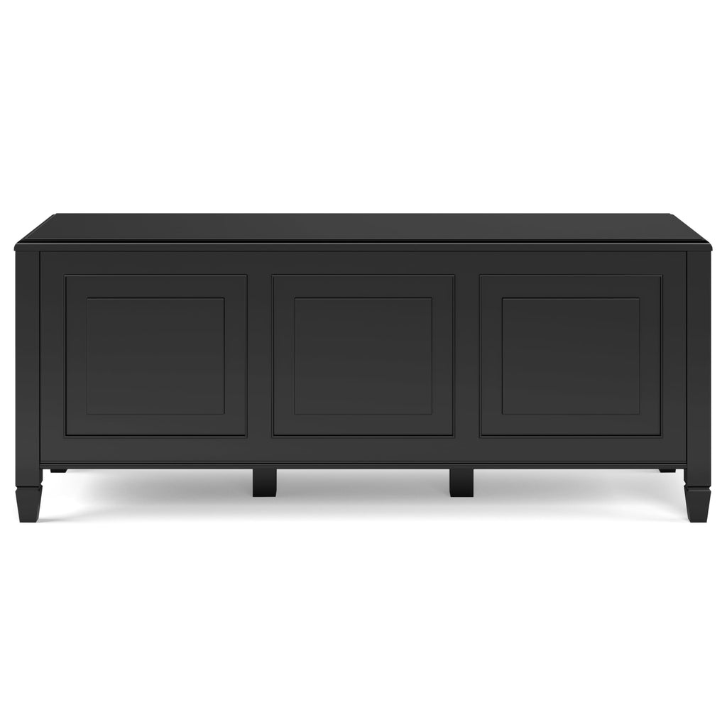 Black Solid Wood Trunk Bench N1491