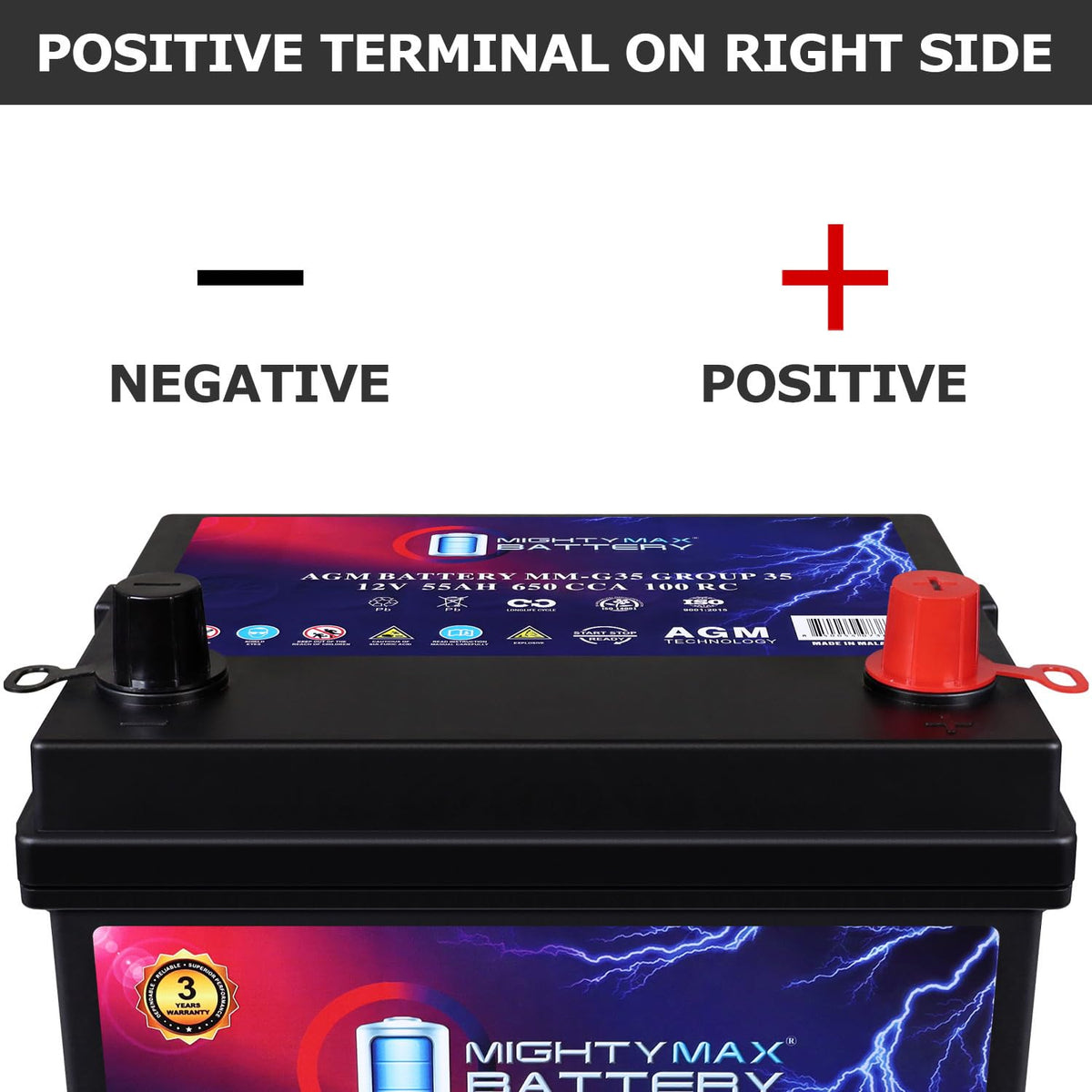 12V 55Ah AGM Replacement Battery J593