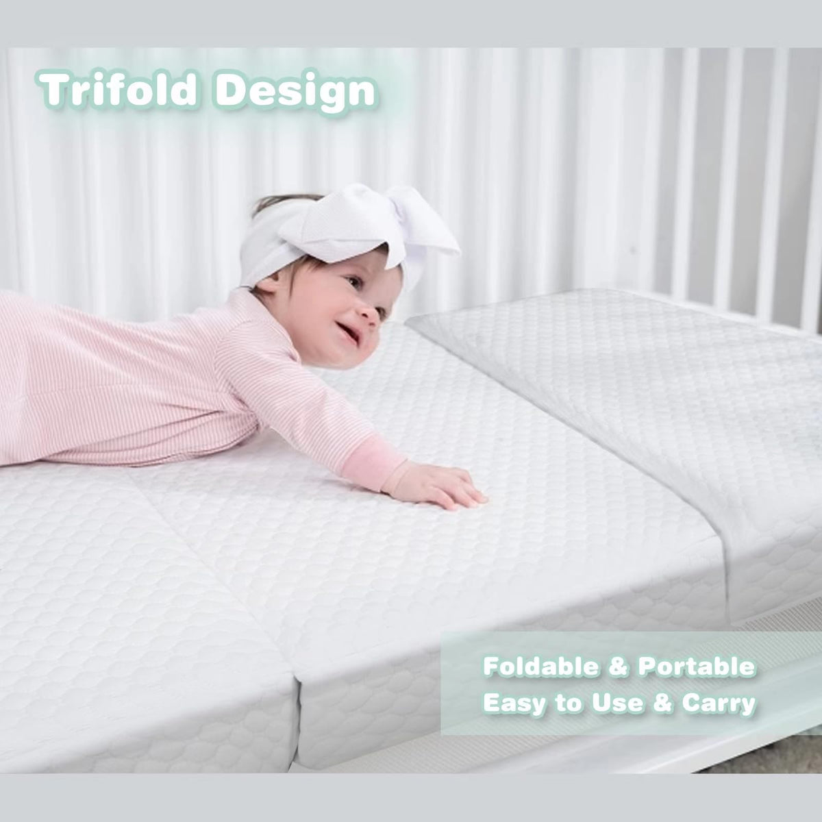 38”x26” Trifold Dual-Firmness Memory Foam Pack and Play Mattress X687772