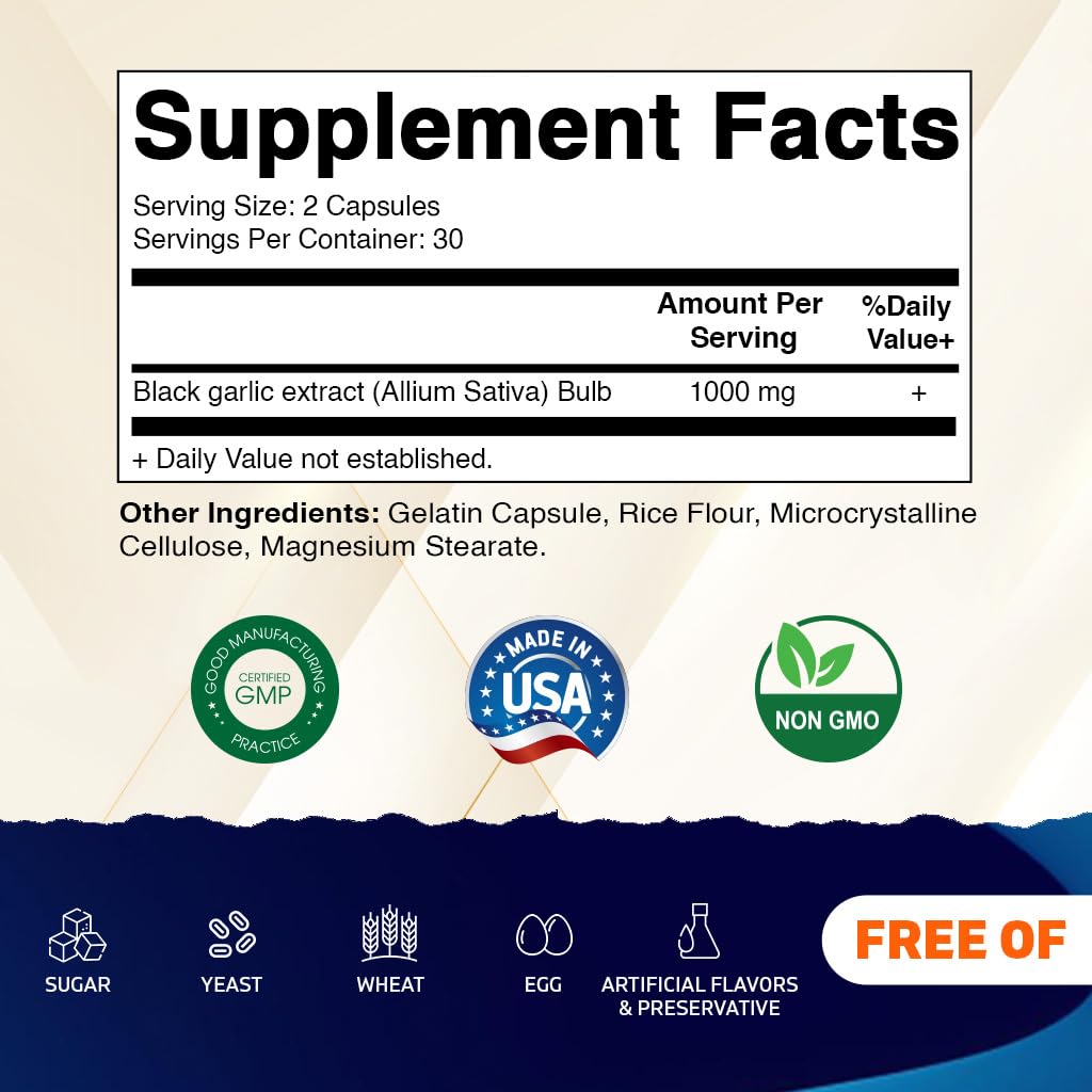 Black Garlic 1000 mg 60 Capsules 3 Pack R191