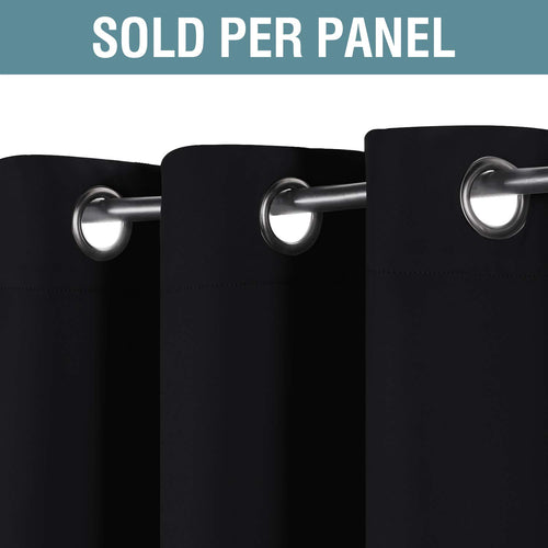 100% Blackout Thermal Insulated 96 inch Grommet Curtains S7417