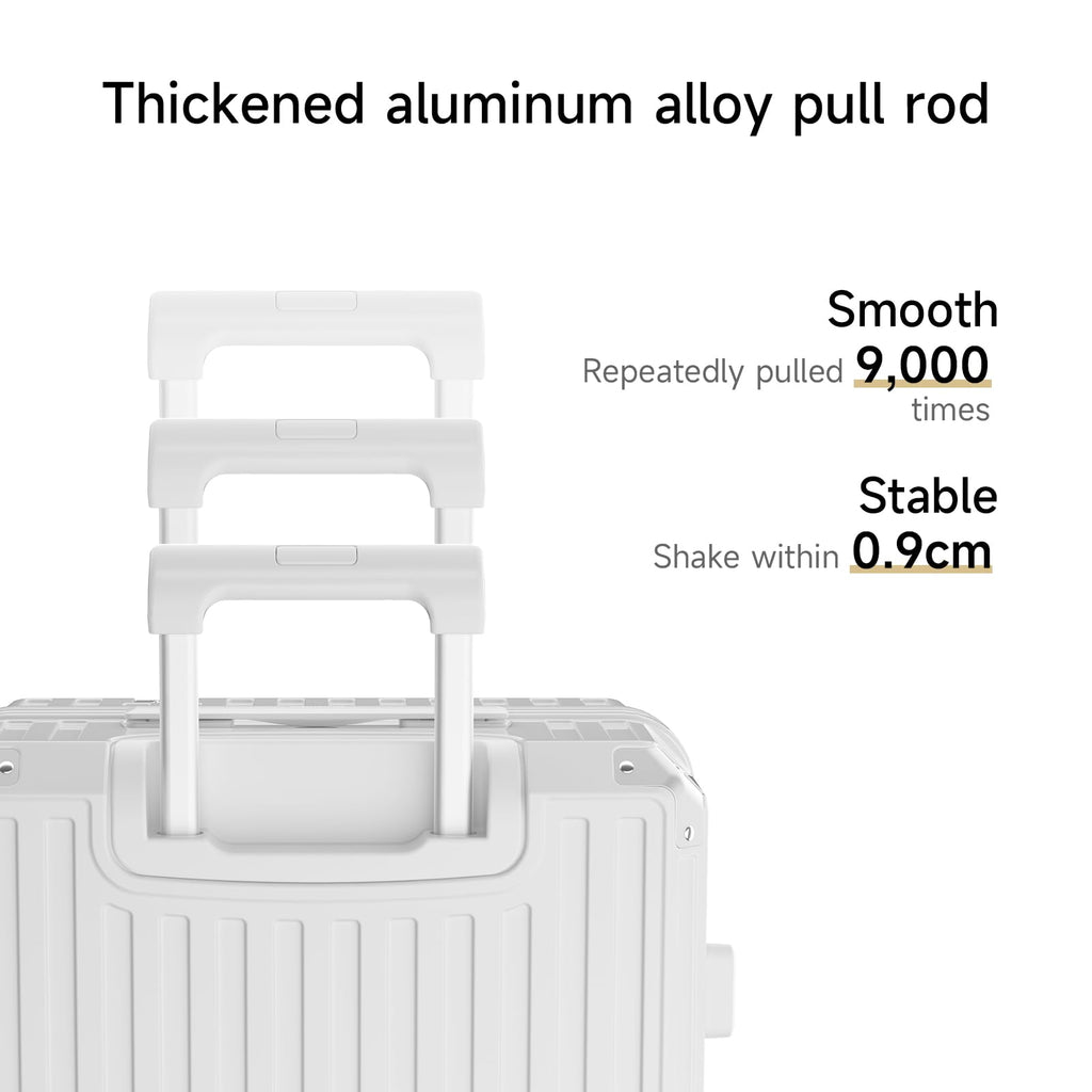 20 inch White Hardside Carry on Luggage with Spinner Wheel B324