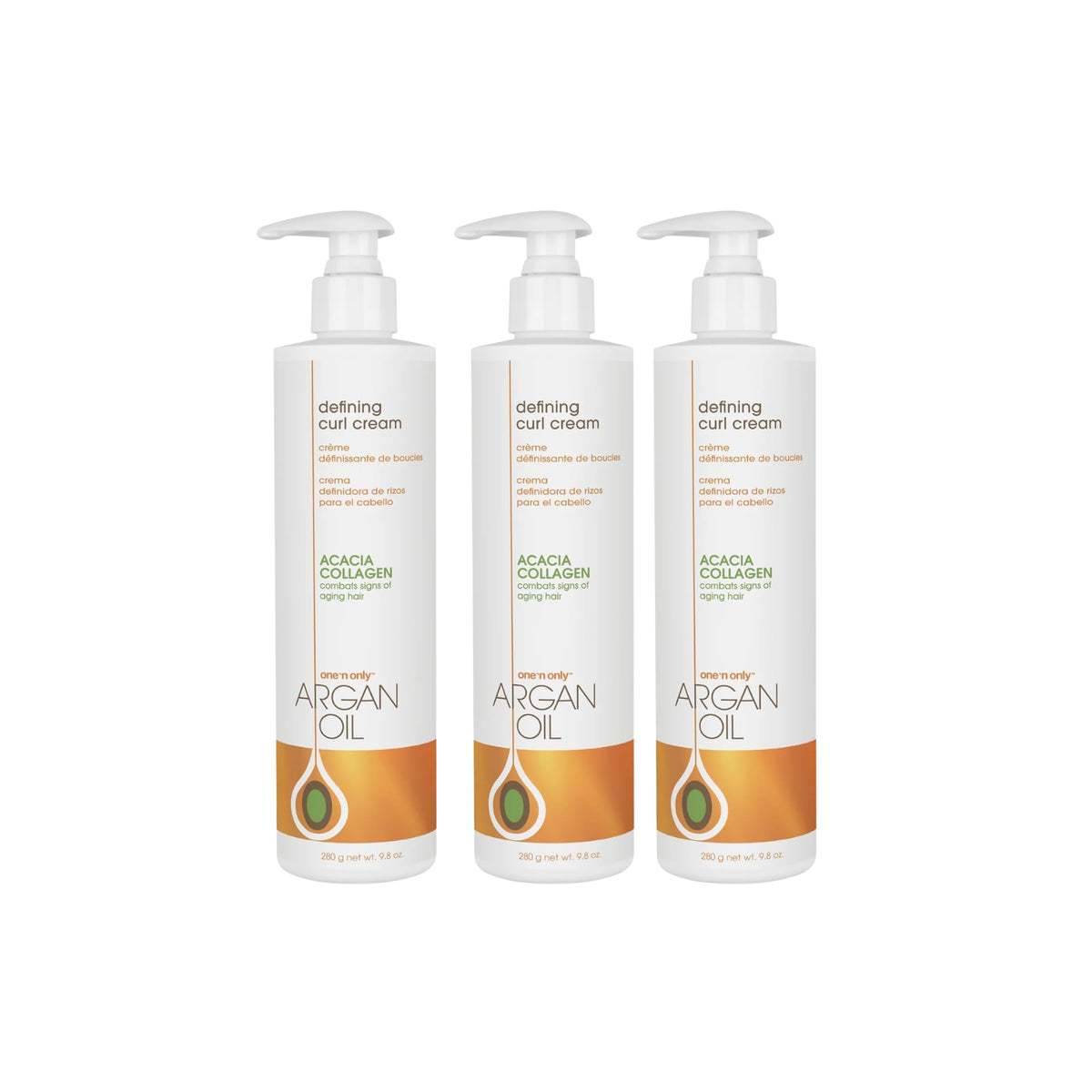 Argan Oil Curl Cream & Leave-In Conditioner, 10 oz, 3 Pack G50551