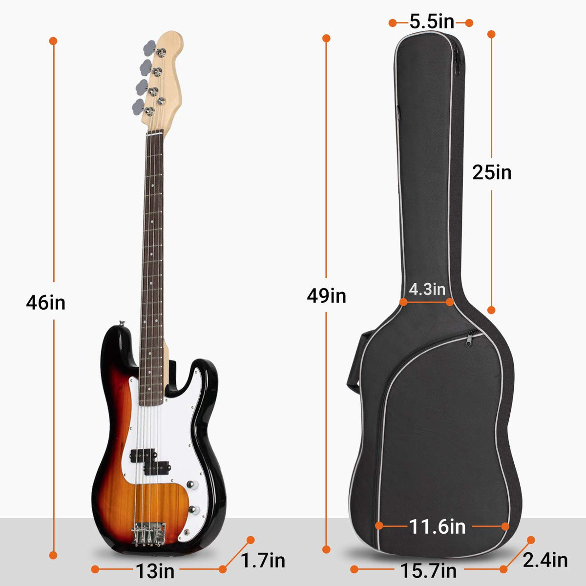 Electric Bass Guitar Gig Bag S429