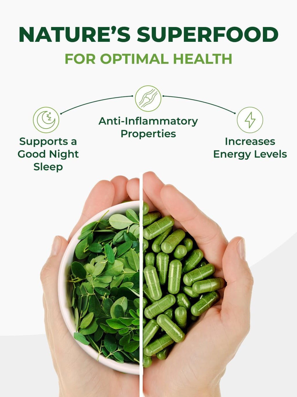 Organic Moringa Capsules 120ct 500mg W27530