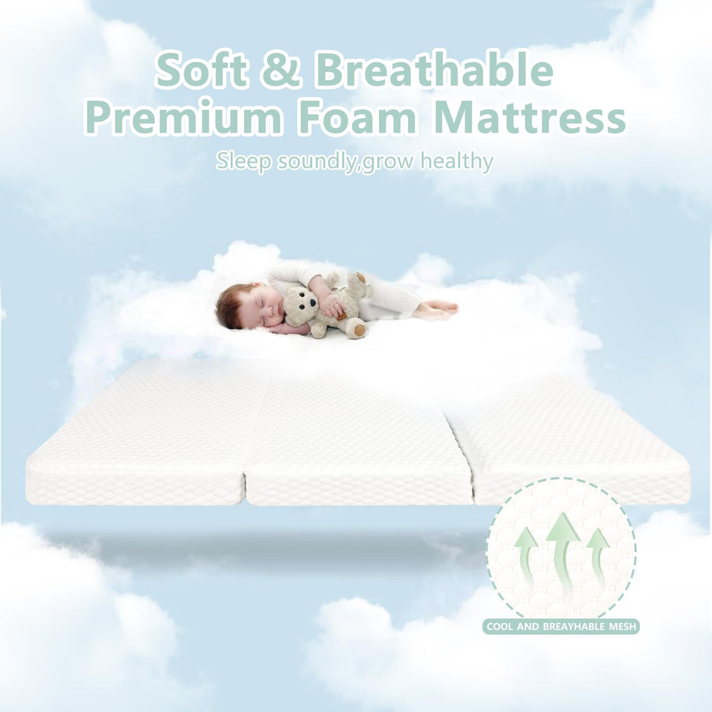 38”x26” Trifold Dual-Firmness Memory Foam Pack and Play Mattress X687772