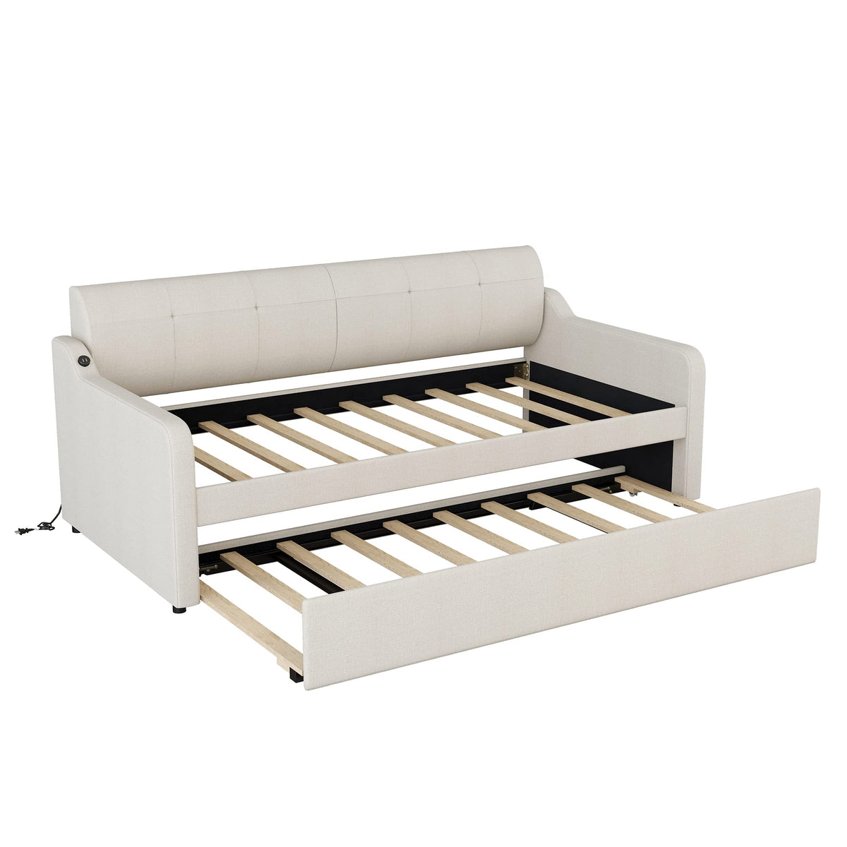 Twin Size Upholstered Daybed with Trundle I9394