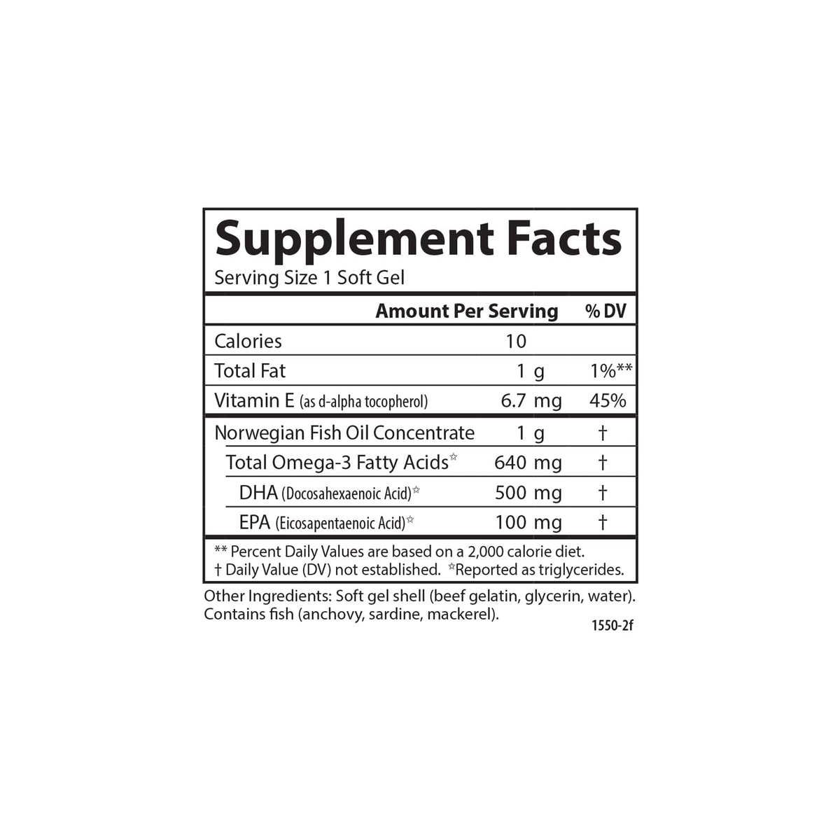 DHA Supplements 500 mg 60 Softgels F801