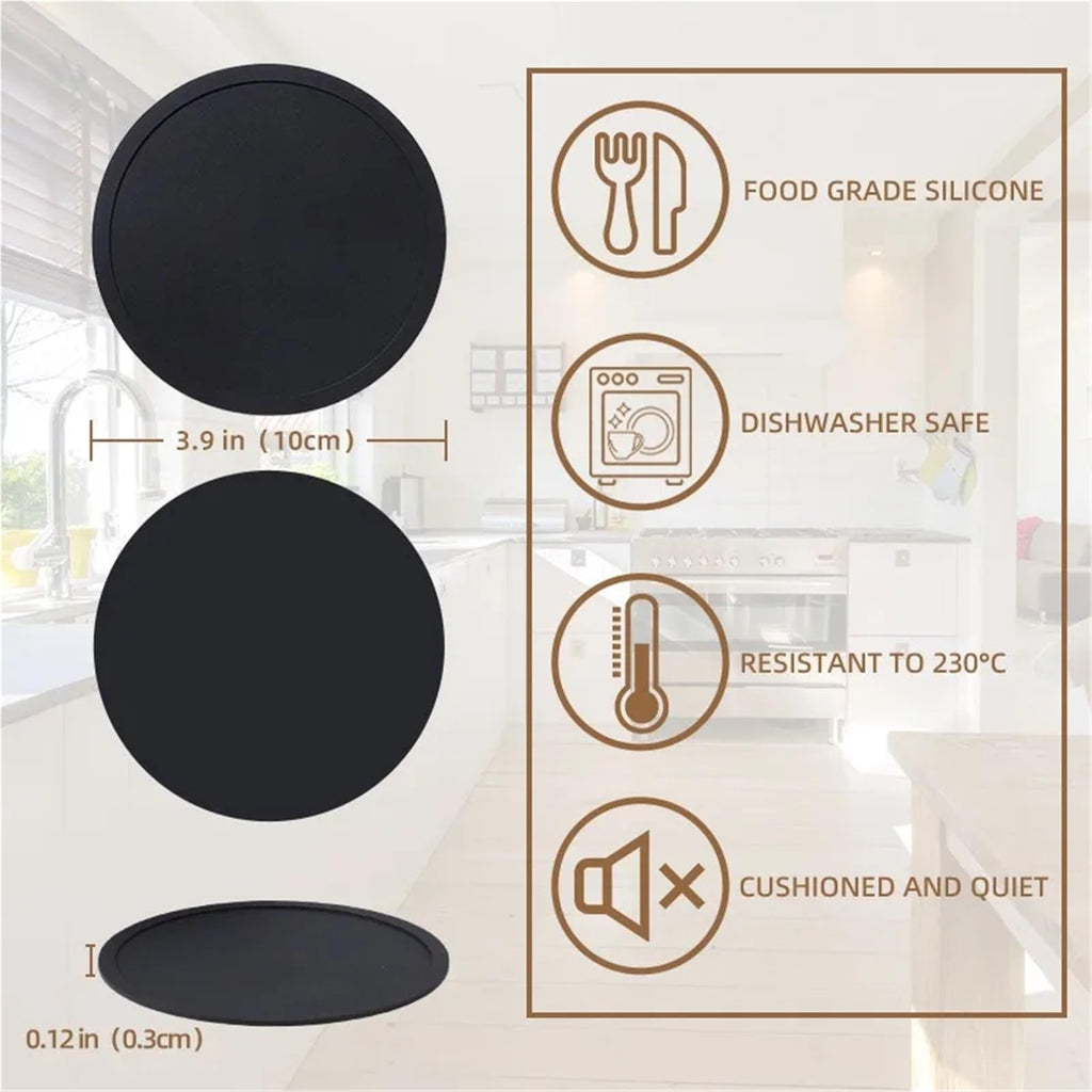 32 Pc Black Silicone Coasters C1856