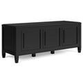 Black Solid Wood Trunk Bench N1491