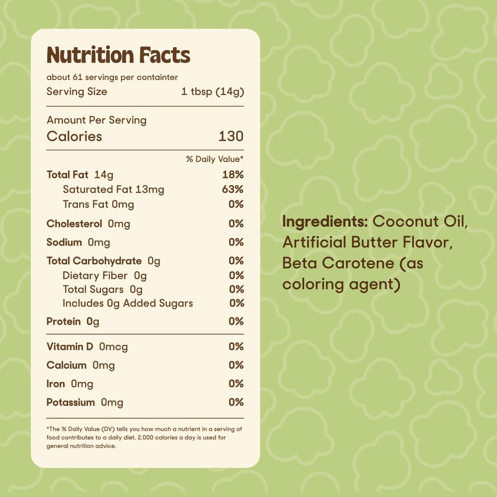 Butter Flavored Coconut Oil Popcorn Popping Oil 30oz I33448